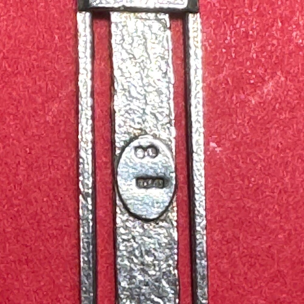 Vintage Wu Xing Three Elements Sterling Silver & Brass Artisan Dangle Earrings - Picture 7 of 7